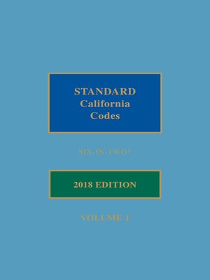 cover image of Standard California Codes: 6-in-2